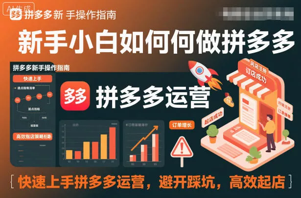 新手小白如何做拼多多，快速上手拼多多运营，避开踩坑，高效起店 - 项目资源网