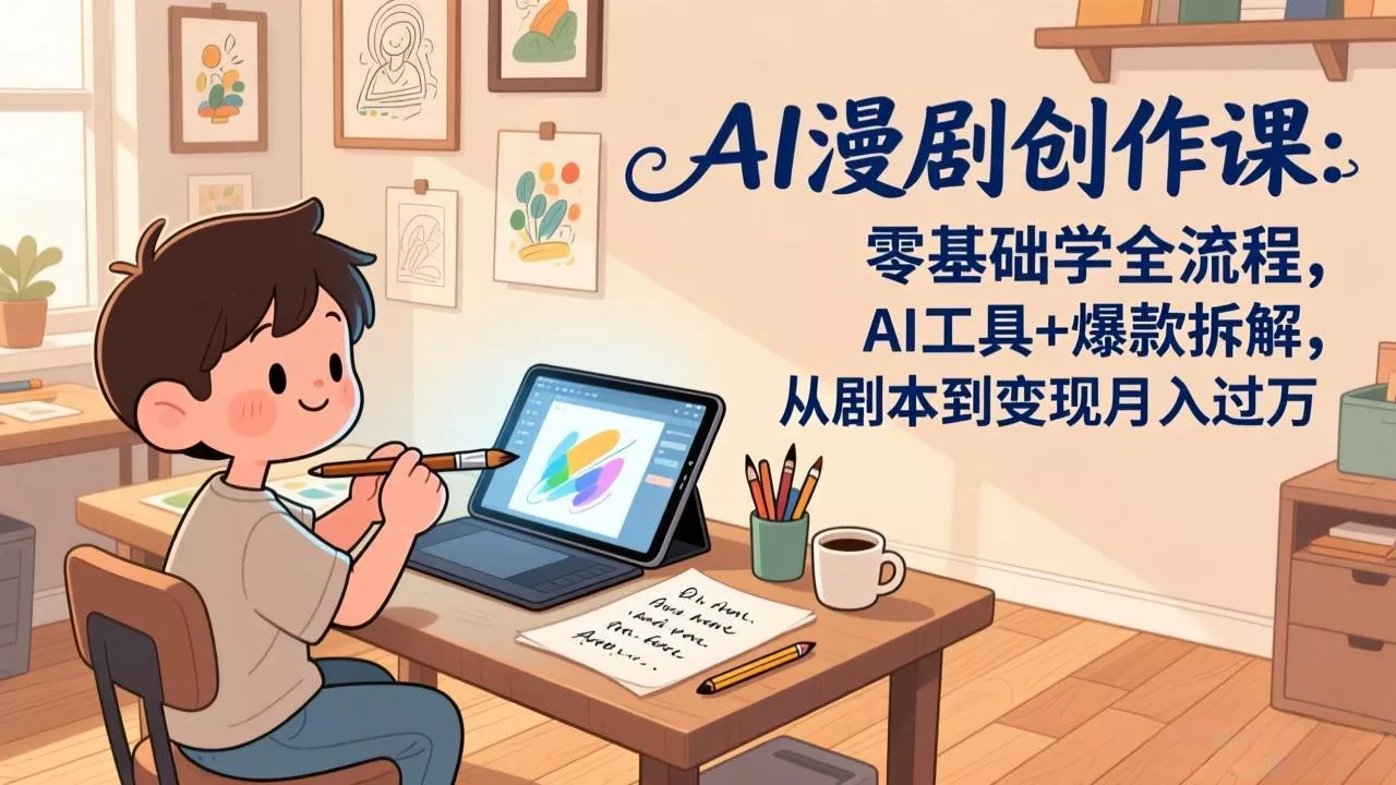 AI漫剧创作课：零基础学全流程，AI工具+爆款拆解，从剧本到变现月入过万 - 项目资源网