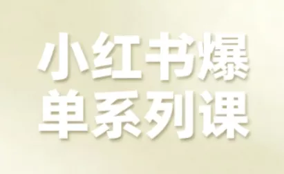 小红书爆单系列课，聚焦小红书电商全链路增长 - 项目资源网
