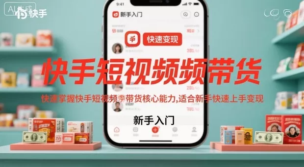 快手短视频带货，快速掌握快手短视频带货核心能力，适合新手快速上手变现 - 项目资源网