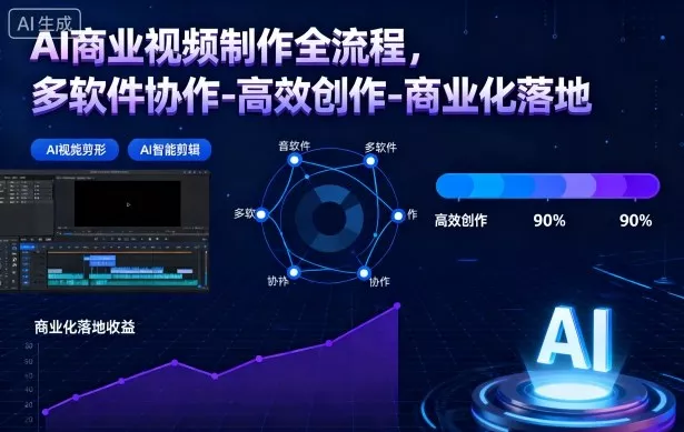 AI商业视频制作全流程，多软件协作-高效创作-商业化落地 - 项目资源网