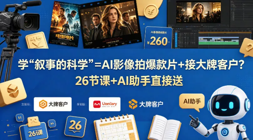 学《叙事的科学》=AI影像拍爆款片+接大牌客户？26节课+AI助手直接送【原创双语字幕】 - 项目资源网