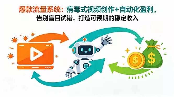 爆款流量系统：病毒式视频创作+自动化盈利，告别盲目试错，打造可预期的稳定收入 - 项目资源网
