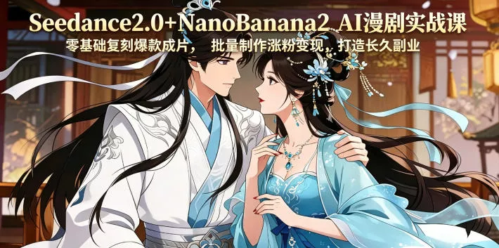 Seedance2.0+NanoBanana2 AI漫剧实战课，零基础复刻爆款成片涨粉变现，打造长久副业收益 - 项目资源网