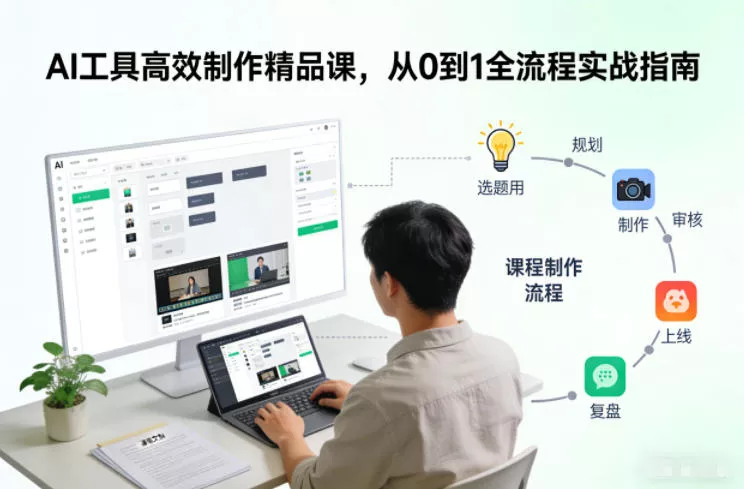 AI工具高效制作精品课，从0到1全流程实战指南 - 项目资源网