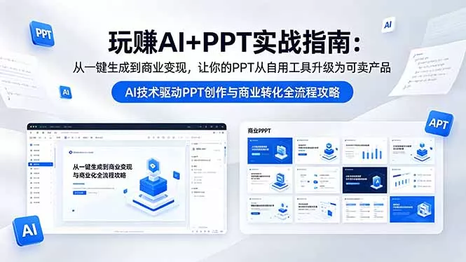 玩赚AI+PPT实战指南-更新5月13：从一键生成到商业变现，让你的PPT从自用工具升级为可卖产品 - 项目资源网