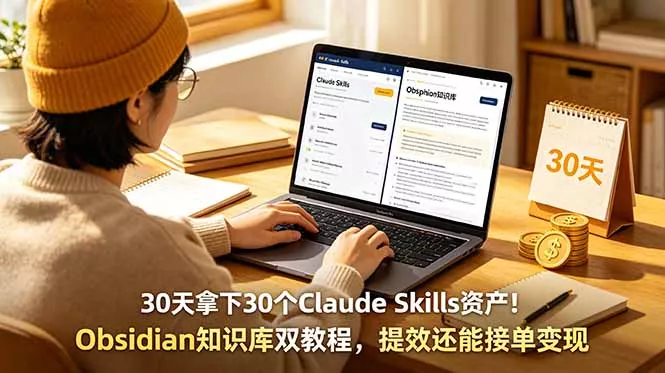 30天拿下30个Claude Skills资产！Obsidian知识库双教程，提效还能接单变现 - 项目资源网