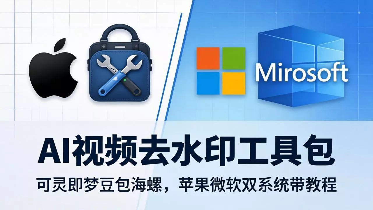 AI视频去水印工具包:可灵即梦豆包海螺,苹果微软双系统带教程 AI视频去水印工具包:可灵即梦豆包海螺,苹果微软双系统带教程