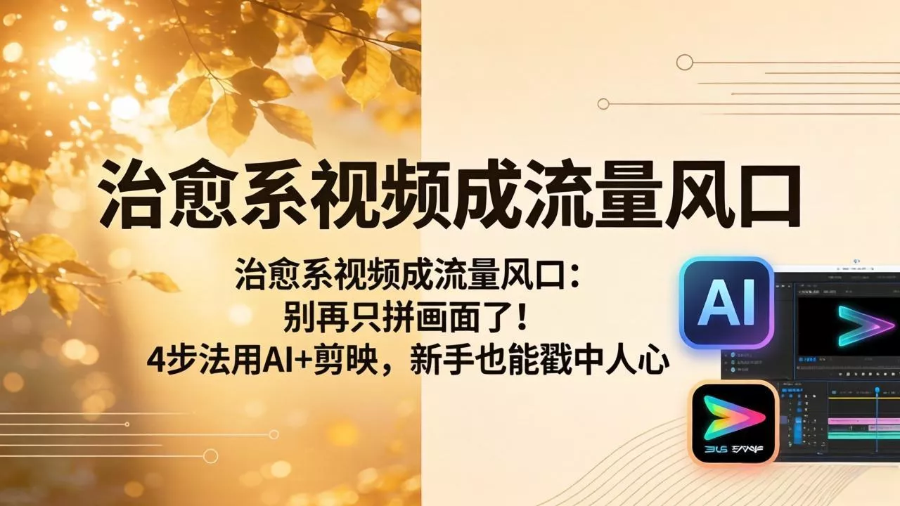 治愈系视频成流量风口:别再只拼画面了!4步法用AI+剪映,新手也能戳中人心 治愈系视频成流量风口:别再只拼画面了!4步法用AI+剪映,新手也能戳中人心