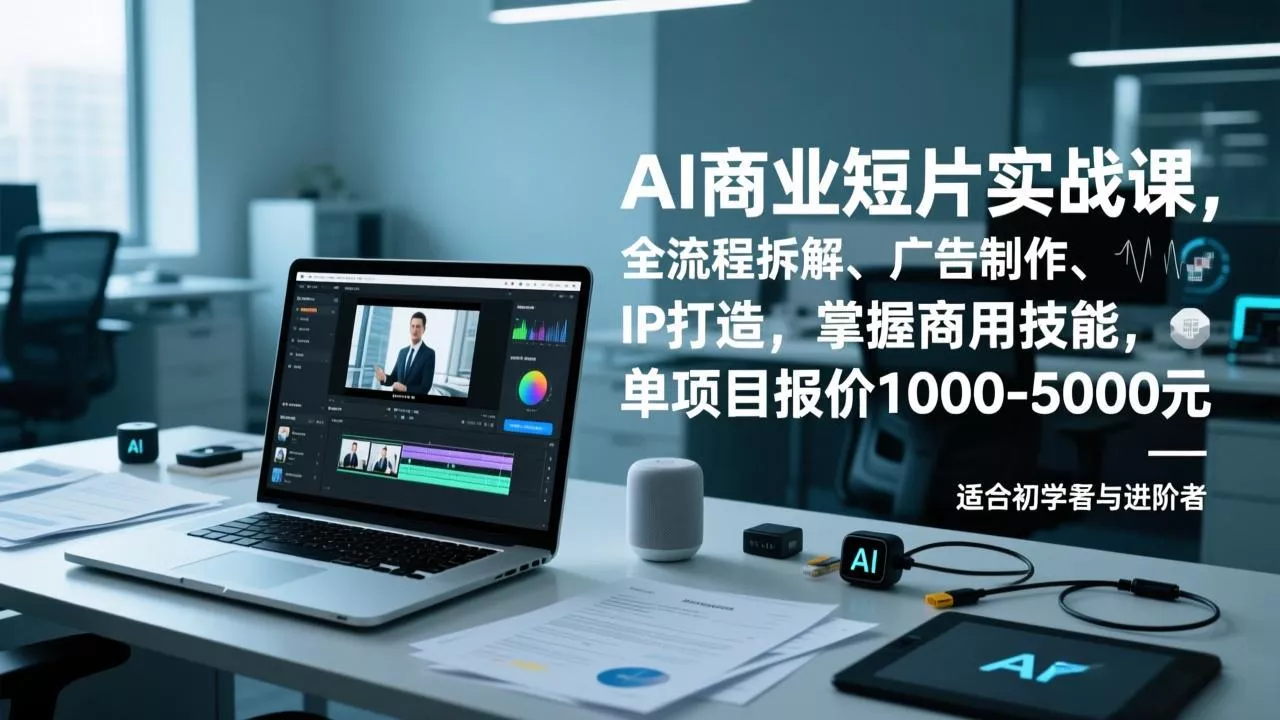 AI商业短片实战课，全流程拆解、广告制作、IP打造，掌握商用技能，单项目报价1000-5000元 - 项目资源网