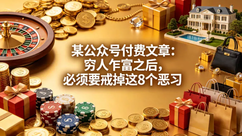 某公众号付费文章：穷人乍富之后，必须要戒掉这8个恶习 - 项目资源网