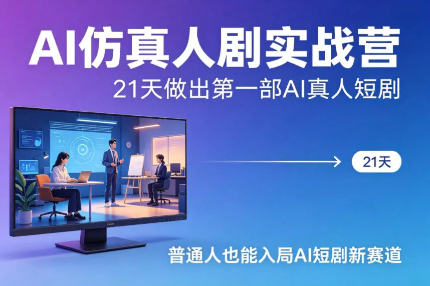 AI仿真人剧实战营,21天做出第一部AI真人短剧,普通人也能入局AI短剧新赛道 AI仿真人剧实战营,21天做出第一部AI真人短剧,普通人也能入局AI短剧新赛道