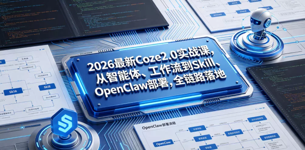 2026最新Coze2.0实战课，从智能体、工作流到Skill、OpenClaw部署，全链路落地 - 项目资源网