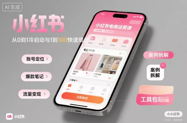 小红书电商运营课：从0到1冷启动与1到100快速增长实战教学 - 项目资源网