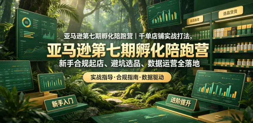 亚马逊第七期孵化陪跑营｜千单店铺实战打法，新手合规起店、避坑选品、数据运营全落地(更新0625) - 项目资源网