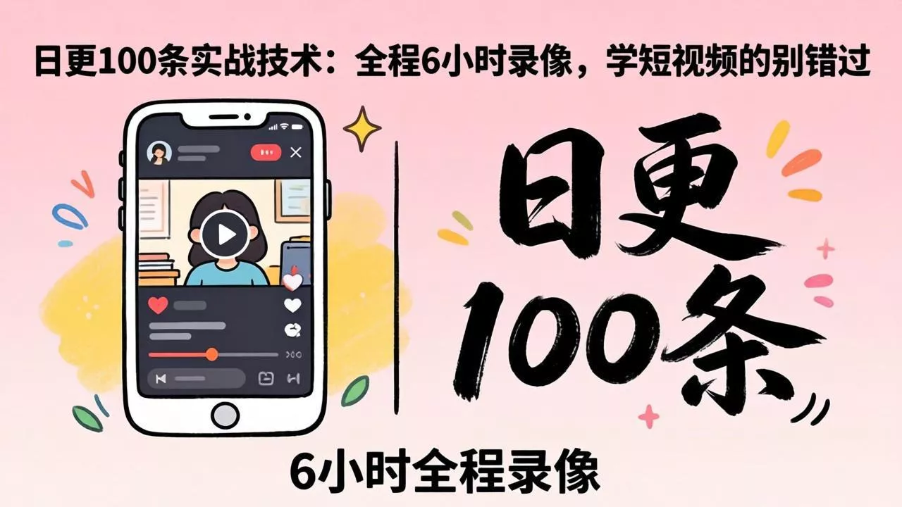 某工作坊东莞2026年4月12线下课：日更100条实战：全程6小时录像，学短视频的别错过 - 项目资源网