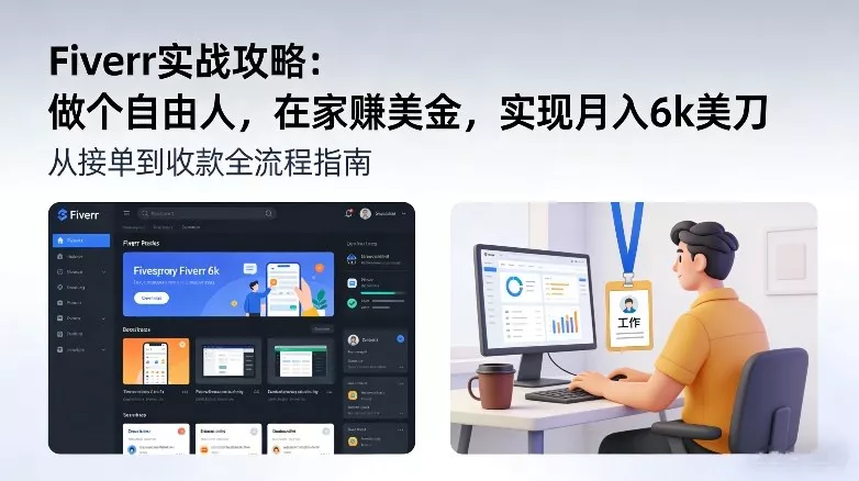 Fiverr实战攻略，做个自由人，在家賺美金，实现月入6k美刀 - 项目资源网