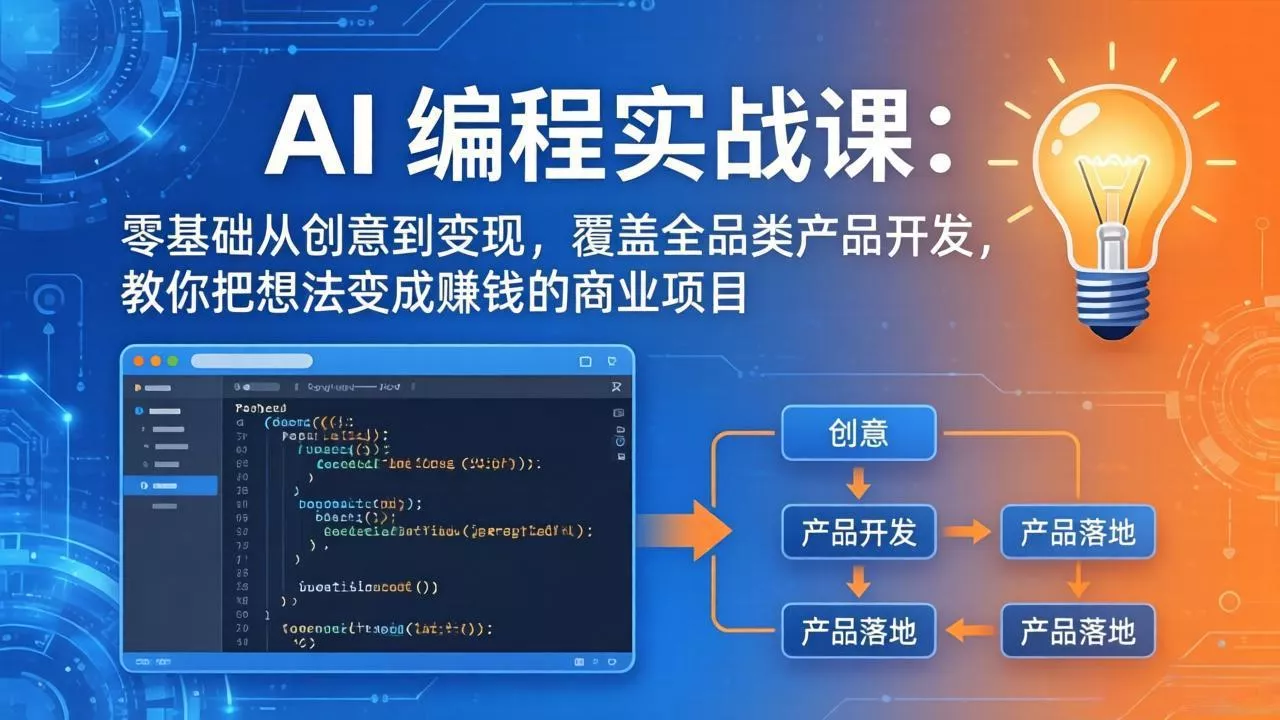 AI编程实战课-第三期-5月19更新:零基础从创意到变现,覆盖全品类产品开发,把想法变成赚钱项目 AI编程实战课-第三期-5月19更新:零基础从创意到变现,覆盖全品类产品开发,把想法变成赚钱项目
