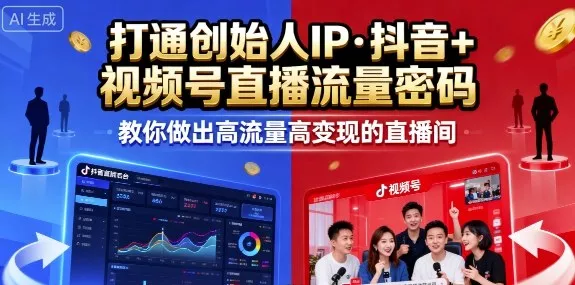 25年直播9-10两期线下课，打通创始人IP，抖音+视频号直播流量密码，教你做出高流量高变现的直播间 - 项目资源网