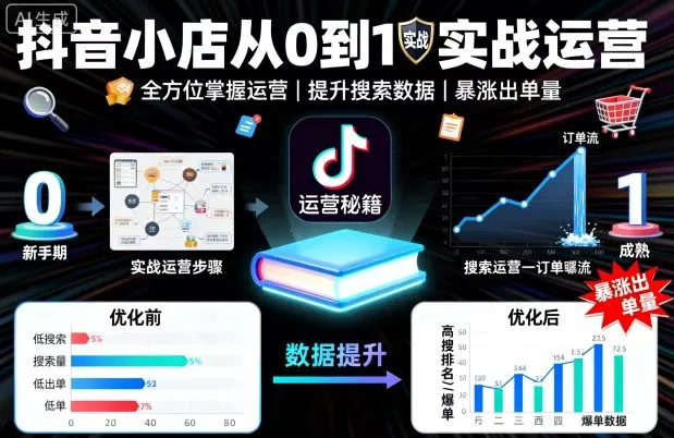 抖音小店从0到1实战运营，帮你全方位掌握小店运营，提升搜索数据与出单量 - 项目资源网