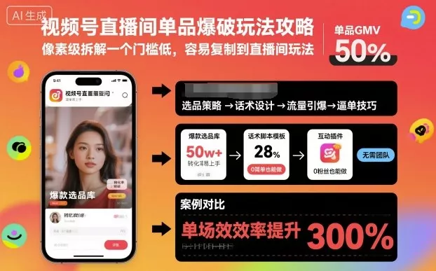 视频号直播间单品爆破玩法攻略，像素级拆解一个门槛低，容易复制到直播间玩法 - 项目资源网