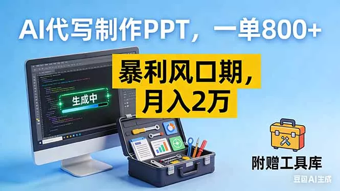 AI代写制作PPT，一单800+， 暴利风口期，月入2万【附工具】 - 项目资源网