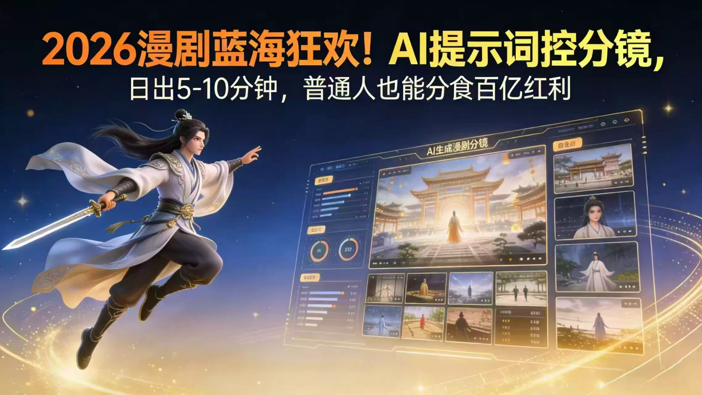 2026漫剧红利实锤！ AI 提示词控分镜， 普通人也能轻松月入过万 - 项目资源网