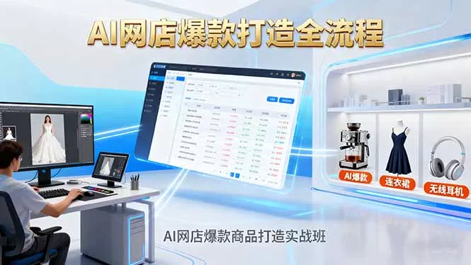AI网店爆款商品打造实战班：AI技术实现商品图智能处理，快速搭建AI网店 - 项目资源网
