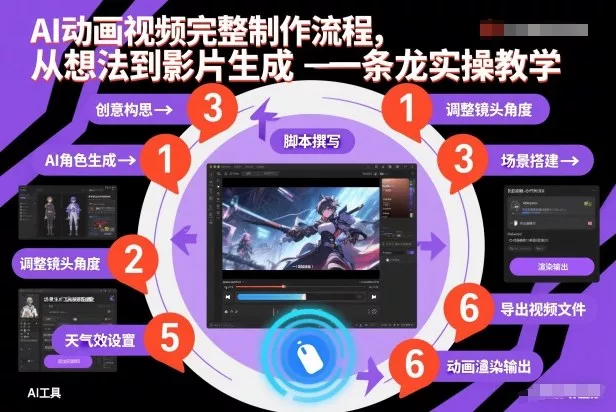 AI动画视频完整制作流程，从想法到影片生成一条龙实操教学 - 项目资源网