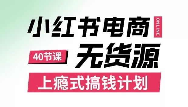 小红书无货源电商课程，上瘾式搞钱计划，不论月薪3k还是3W都应该学的賺钱技巧 - 项目资源网