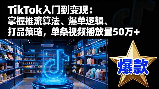 TikTok入门到变现：掌握推流算法、爆单逻辑、打品策略，单条视频播放量50w - 项目资源网