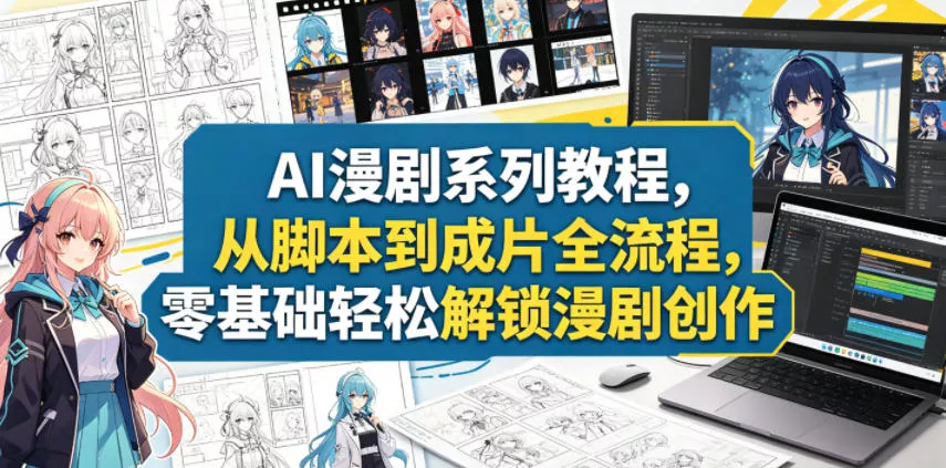 AI漫剧系列教程，从脚本到成片全流程，零基础轻松解锁漫剧创作 - 项目资源网