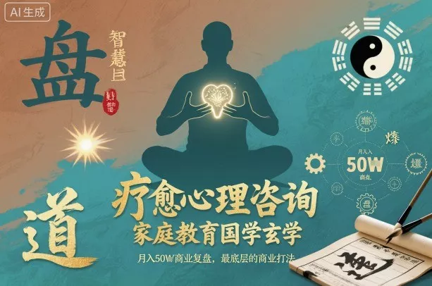 疗愈心理咨询，家庭教育国学玄学，月入50个商业复盘，最底层的商业打法 - 项目资源网