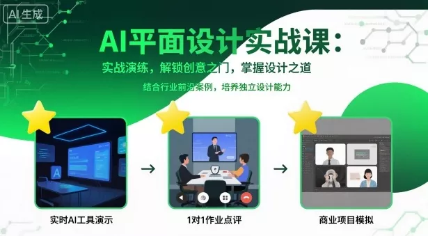 AI平面设计实战课，实战演练，解锁创意之门，掌握设计之道 - 项目资源网