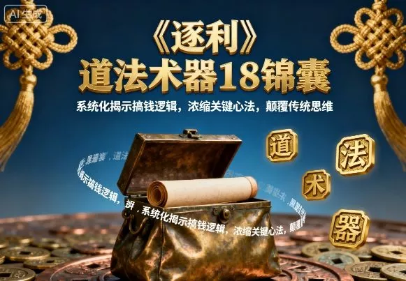 《逐利》道法术器18锦囊，系统化揭示搞钱逻辑，浓缩关键心法，颠覆传统思维 - 项目资源网