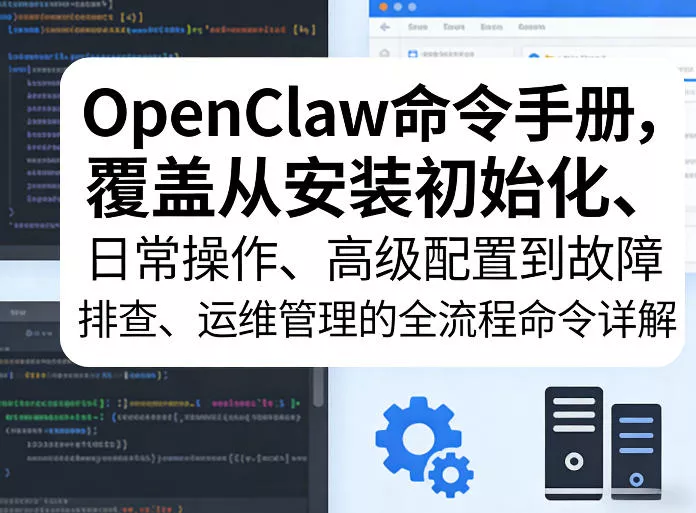 OpenClaw命令手册，覆盖从安装初始化、日常操作、高级配置到故障排查、运维管理的全流程命令详解 - 项目资源网