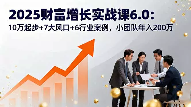 2025财富增长实战课6.0：10万起步+7大风口+6行业案例，小团队年入200万 - 项目资源网