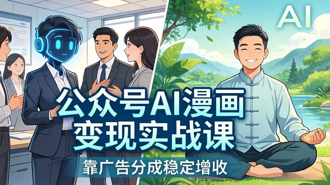 公众号AI漫画变现实战课：星座/职场/养生多赛道+智能体发文，靠广告分成稳定增收 - 项目资源网