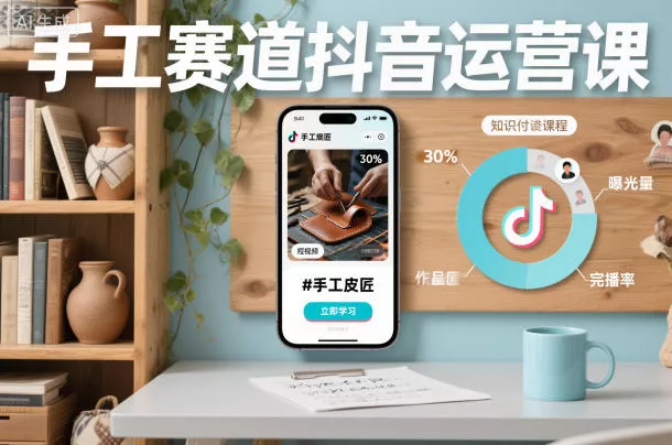 手工赛道抖音运营课，手工赛道流量运营 - 项目资源网