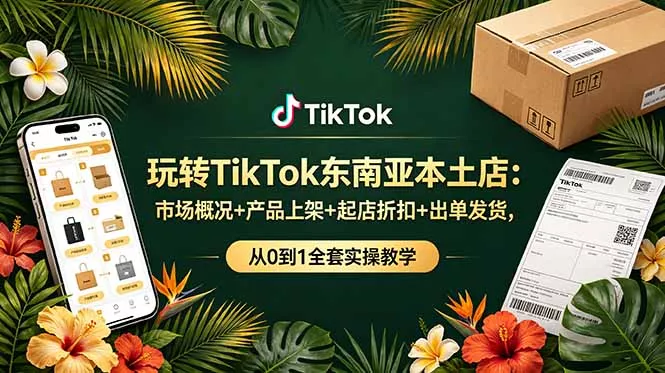 玩转TikTok东南亚本土店：市场概况+产品上架+起店折扣+出单发货，从0到1全套实操教学 - 项目资源网