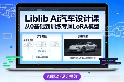 Liblib Ai汽车设计课，从0基础文生图，到教你训练专属设计和风格LoRA模型 - 项目资源网
