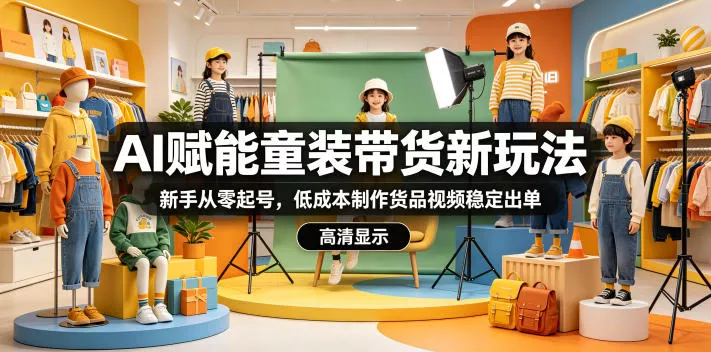 AI赋能童装带货新玩法，新手从零起号，低成本制作货品视频稳定出单 - 项目资源网