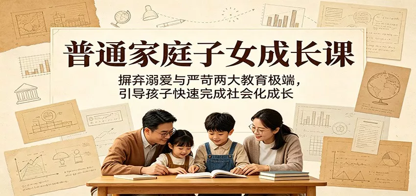 普通家庭子女成长课：摒弃溺爱与严苛两大教育极端，引导孩子快速完成社会化成长 - 项目资源网