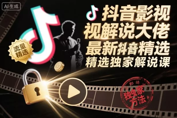 抖音影视解说大佬最新抖音进精选和独家方法，精选独家解说课(更新12月) - 项目资源网