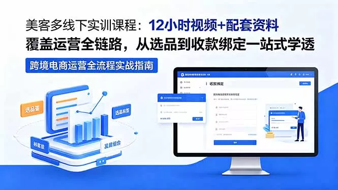 美客多线下实训课程：12小时视频+配套资料覆盖运营全链路，从选品到收款绑定一站式学透 - 项目资源网