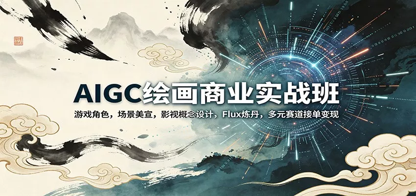 AIGC绘画商业实战班：游戏角色，场景美宣，影视概念设计，Flux炼丹，多元赛道接单变现 - 项目资源网