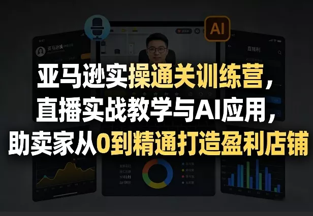 亚马逊实操通关训练营，直播实战教学与AI应用，助卖家从0到精通打造盈利店铺(更新4月2日) - 项目资源网