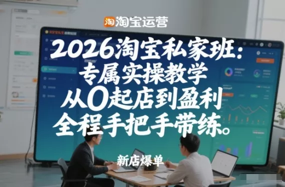 2026淘宝私家班:专属实操教学,从0起店到盈利,全程手把手带练(更新) 2026淘宝私家班:专属实操教学,从0起店到盈利,全程手把手带练(更新)