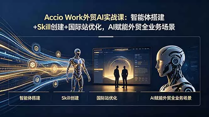 Accio Work外贸AI实战课：智能体搭建+Skill创建+国际站优化，AI赋能外贸全业务场景 - 项目资源网
