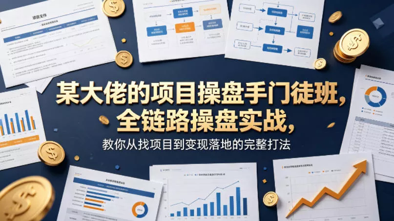 某大佬的项目操盘手门徒班，全链路操盘实战，教你从找项目到变现落地的完整打法 - 项目资源网